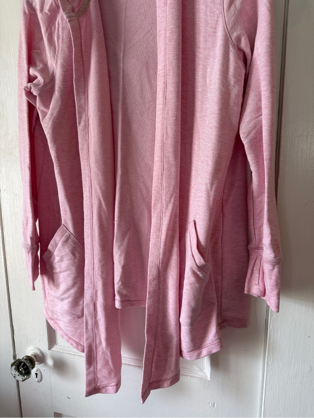 Cuddl Duds Light Pink Open-Front Hooded Cardigan - Picture 2 of 10